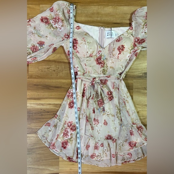 NWT Hello Molly, ‘Make Memories’ Floral Long Sleeve Boho Minidress, Size S - Picture 12 of 13